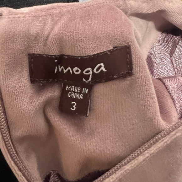 Imoga Girls Paris Dress Velvet Size 3 Mixed Media Shift Short Sleeves Party - Picture 5 of 6